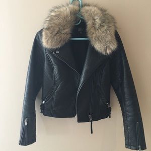 Faux Leather Biker Jacket
